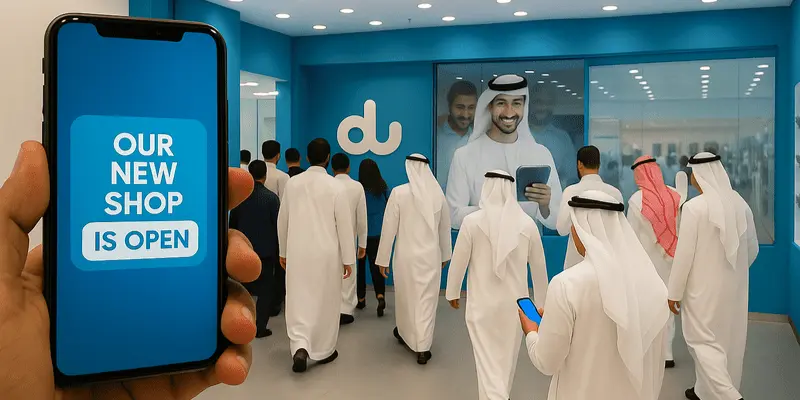 du retail store in Abu Dhabi, part of a successful location-driven campaign with AllPings