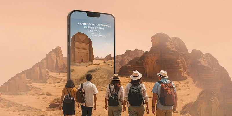 Saudi Tourism and MEmob+ case study showcasing Al ULA travel campaign success with high engagement and data-driven advertising results.