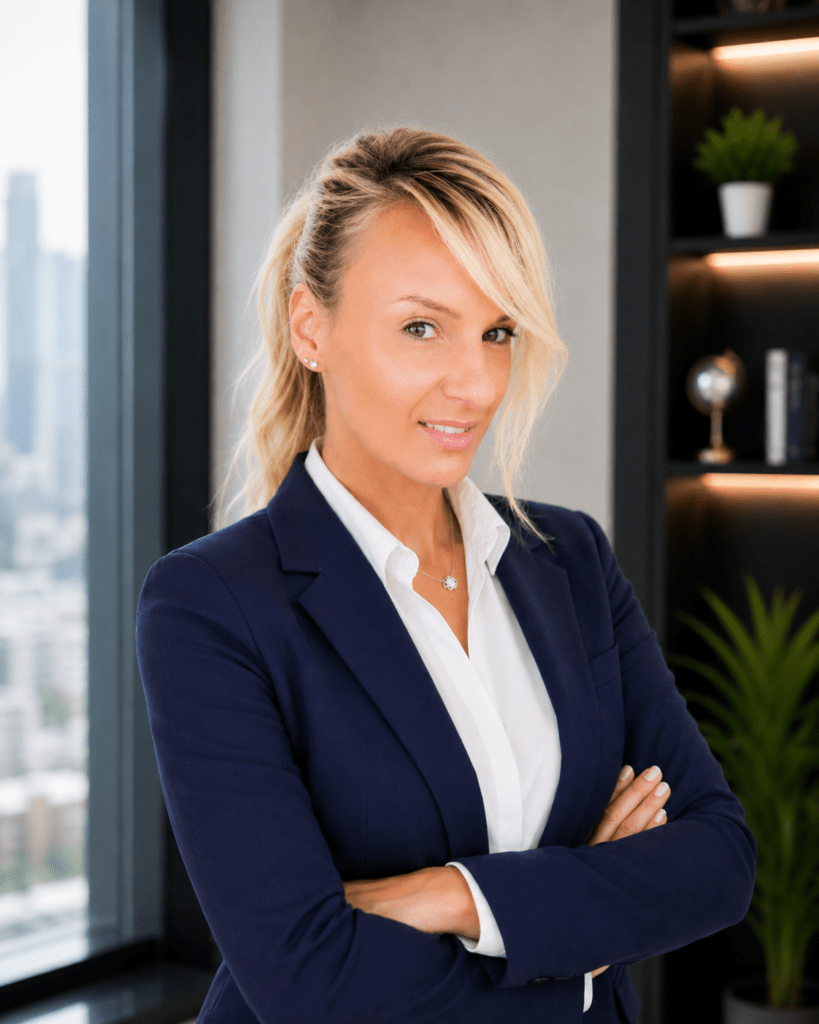 Professional portrait of Lucie Blahova, Marketing Lead at MEmob, driving global marketing strategy, brand positioning, content, and growth initiatives.